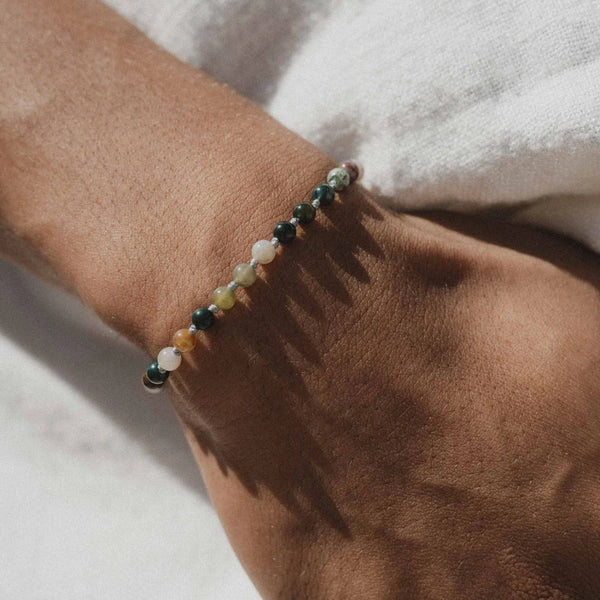Pineapple Island Kekuatan Indian Agate Gemstone Bracelet