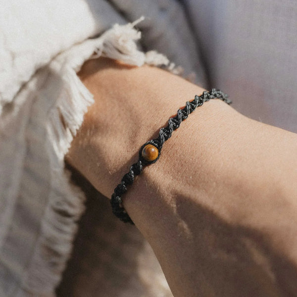 Pineapple island Memutar Cord & Gemstone Bracelet
