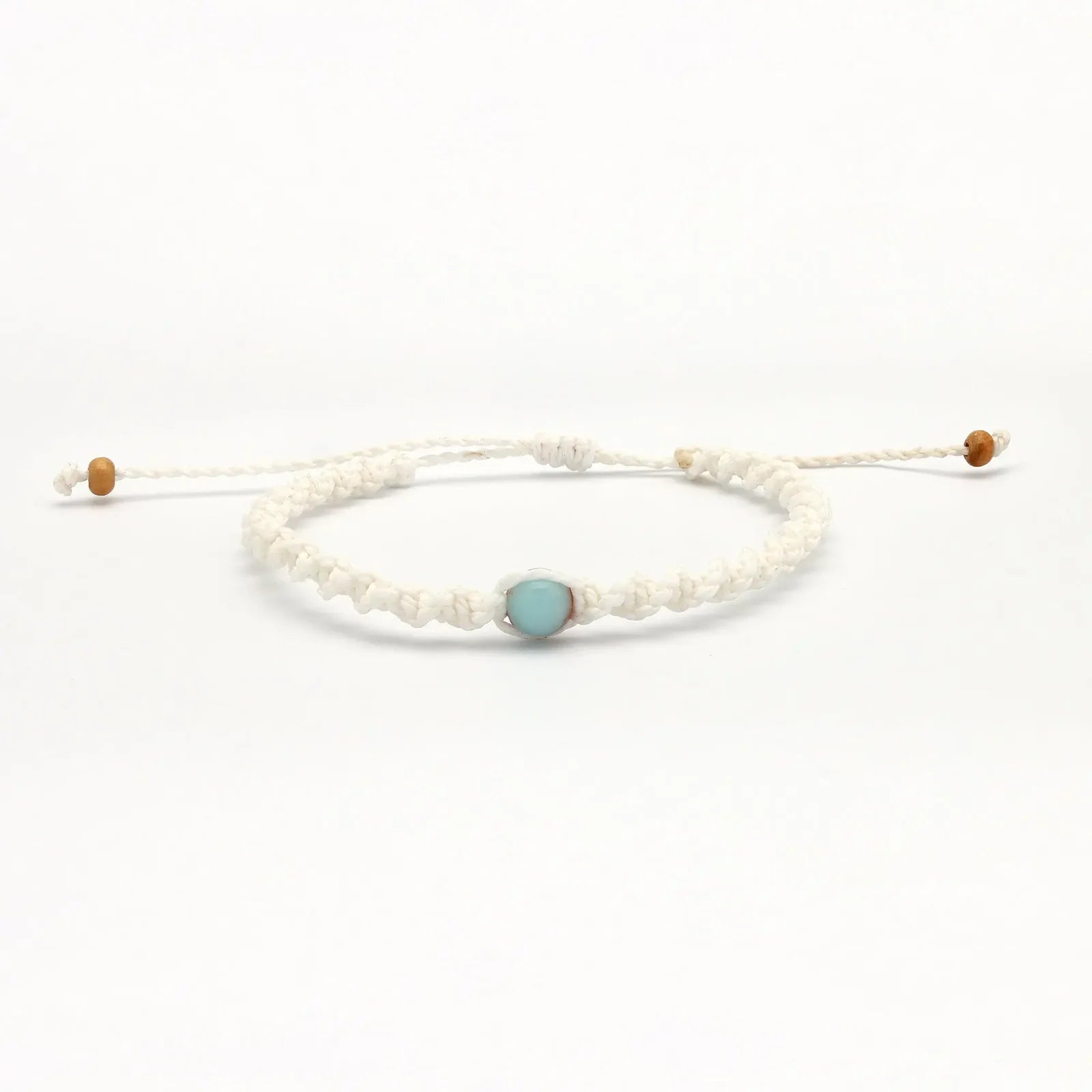Pineapple island Memutar Cord & Gemstone Bracelet - White