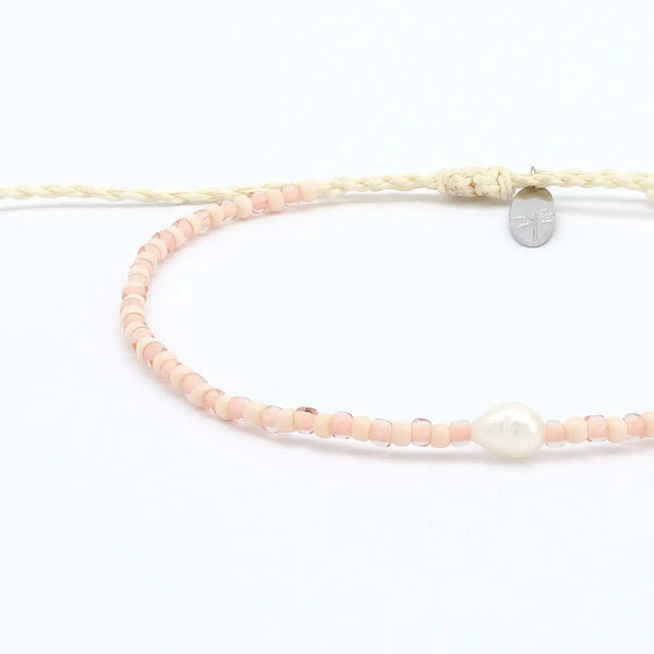 Pineapple Island Mutiara Dainty Beaded Bracelet - Peach