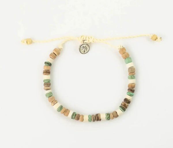 Pineapple Island - Laut Turquoise & Wood Beaded Bracelet