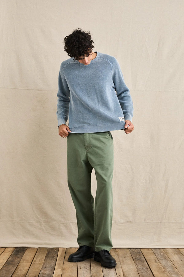 Rhythm Polu Crew Knit Washed Blue