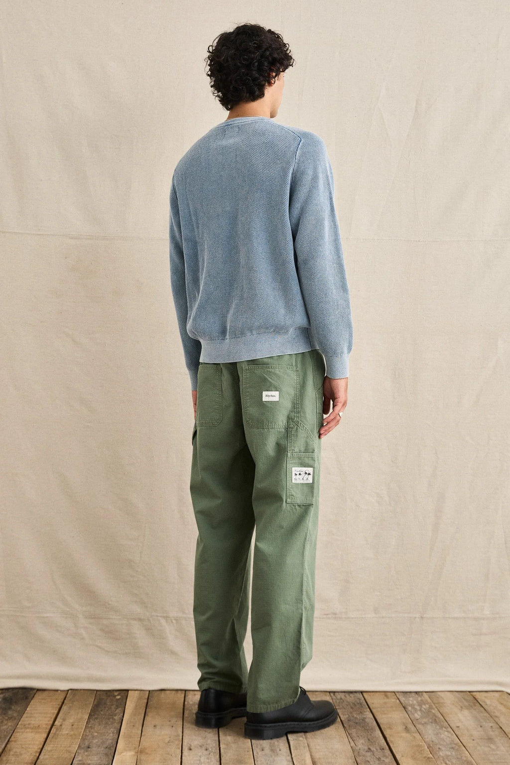 Rhythm Polu Crew Knit Washed Blue