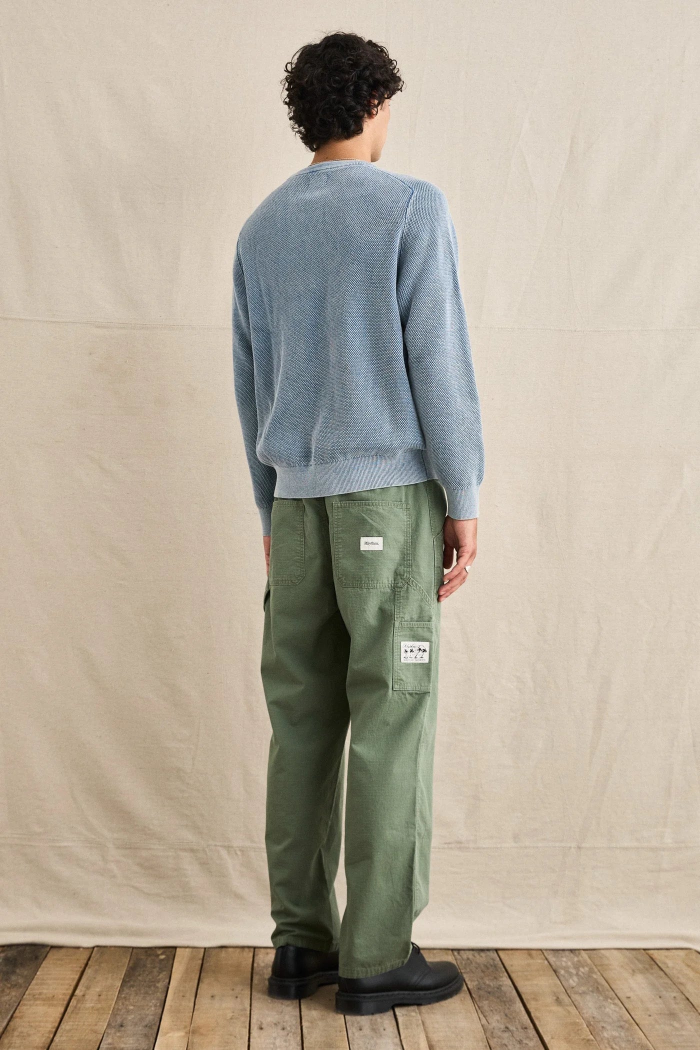 Rhythm Polu Crew Knit Washed Blue