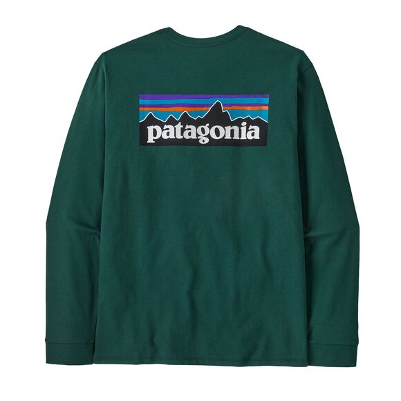 Men's Patagonia Long-Sleeved P-6 Logo Responsibili-Tee - Cascade Green