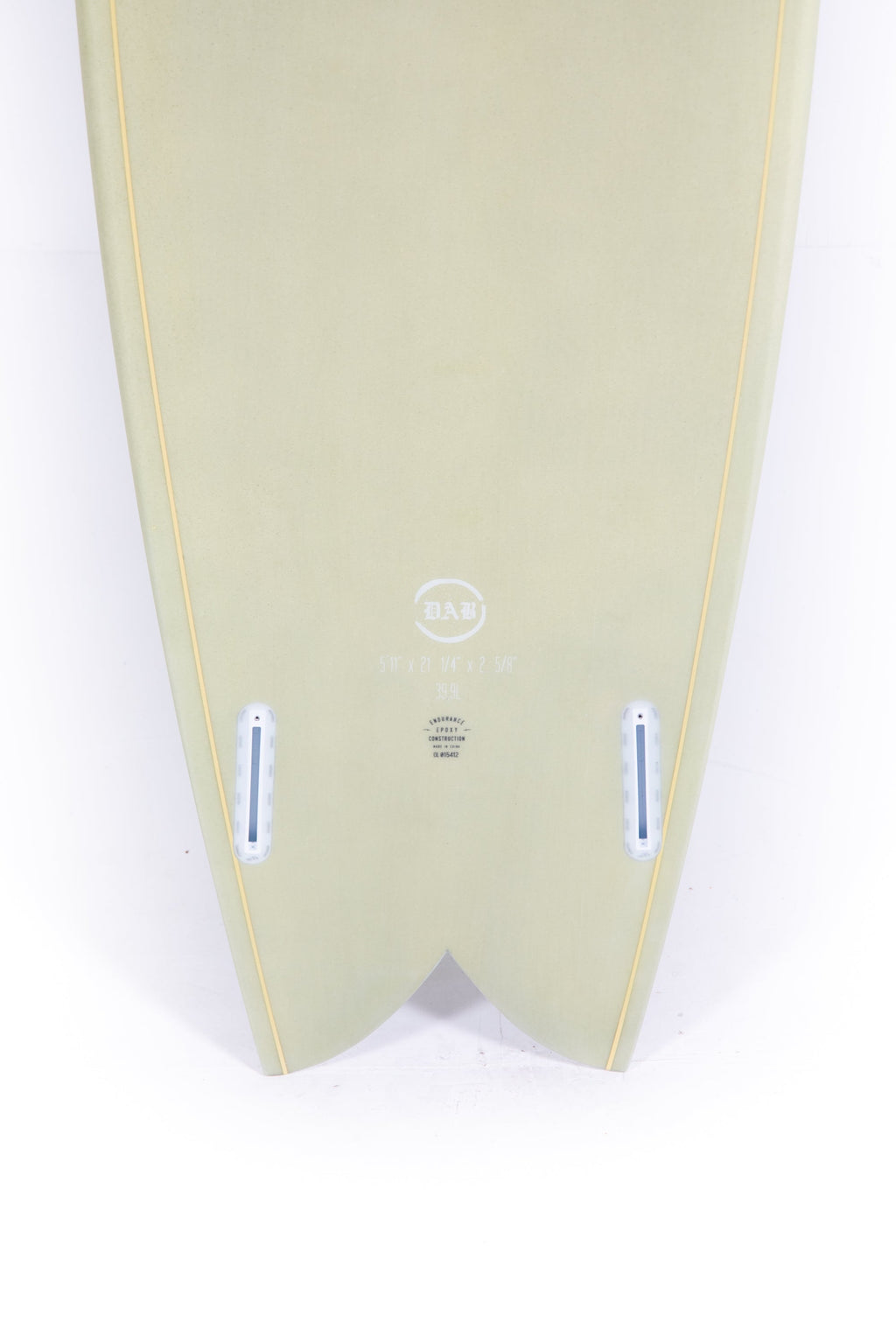 Indio Surfboard - DAB Green Cement- 5’11” x 21 1/4 x 2 5/8 x 39.90L