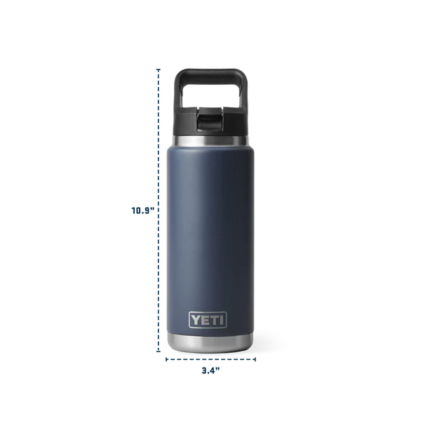 YETI RAMBLER 26 OZ STRAW BOTTLE WITH STRAW LID  - BLACK
