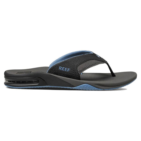 Reef Fanning Flip Flops - Grey/Light Blue