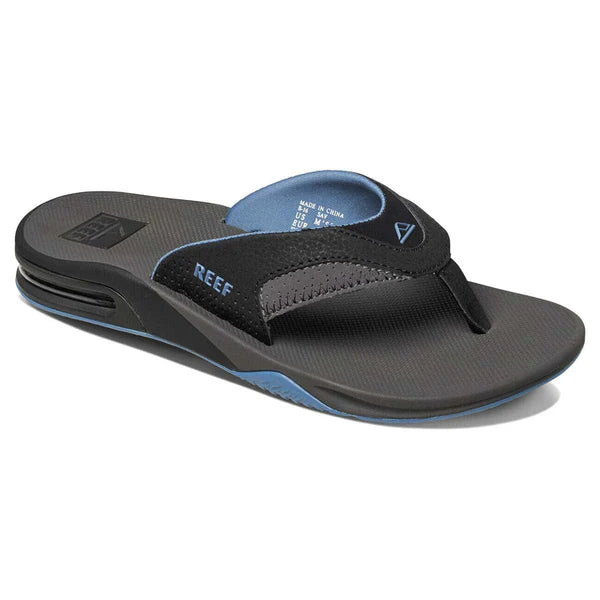 Reef Fanning Flip Flops - Grey/Light Blue