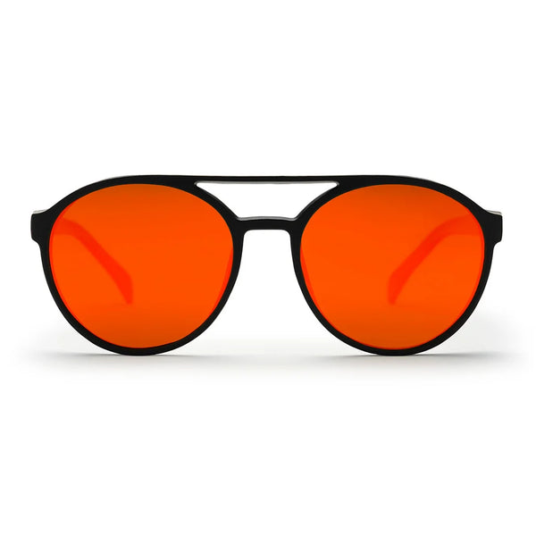CHPO Rickard Sunglasses - Matte Black Red Mirror