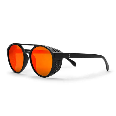 CHPO Rickard Sunglasses - Matte Black Red Mirror