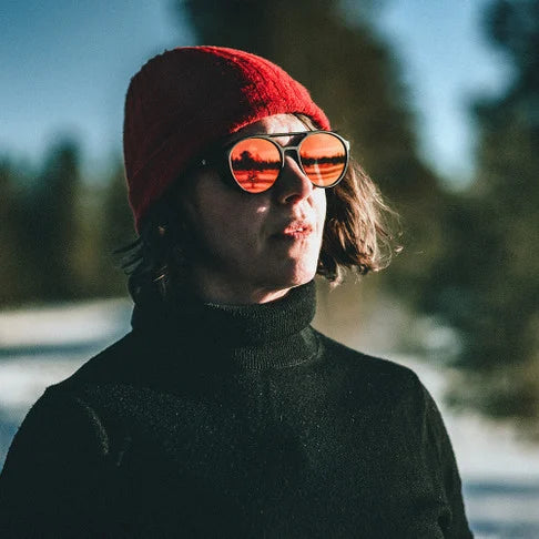 CHPO Rickard Sunglasses - Matte Black Red Mirror