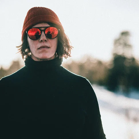 CHPO Rickard Sunglasses - Matte Black Red Mirror