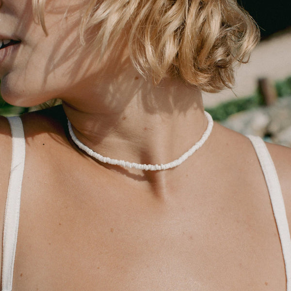 Pineapple Island Padangbai White Puka Shell Necklace