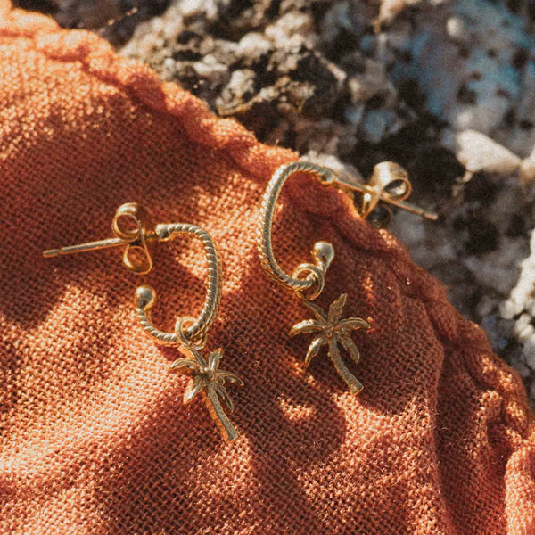 Pineapple Island Palima Tree Charm Waterproof Earrings