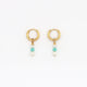 Pineapple Island Freshwater Pearl & Blue Gemstone Huggie Hoop Earrings