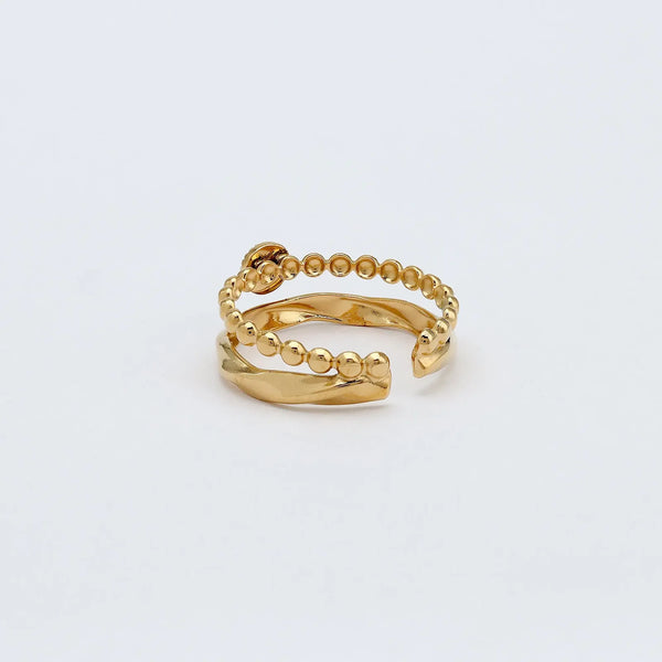 Pineapple Island Turquoise Stone Double Ring