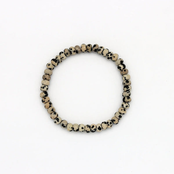 Pineapple Island Alami Elastic Dalmation Jasper Bracelet