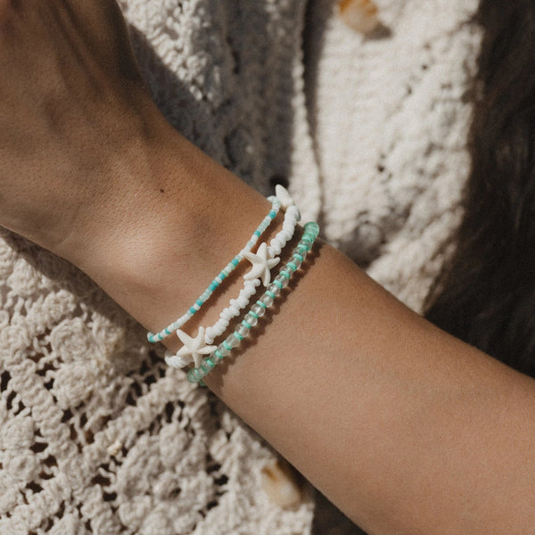 PIneapple Island Shoreline Turquoise Bracelet Trio Set