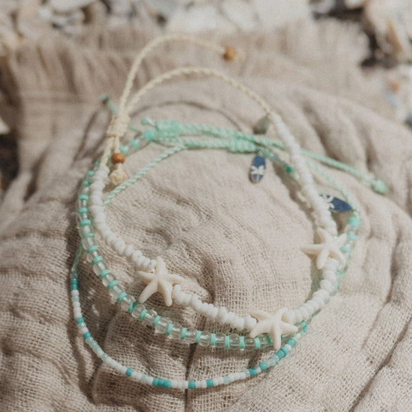 PIneapple Island Shoreline Turquoise Bracelet Trio Set