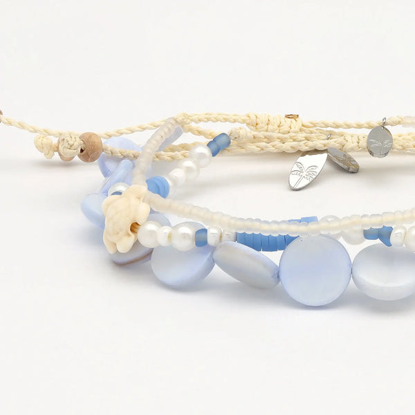 Pineapple Island Nereids Calm Ocean Blue Bracelet Set - Blue