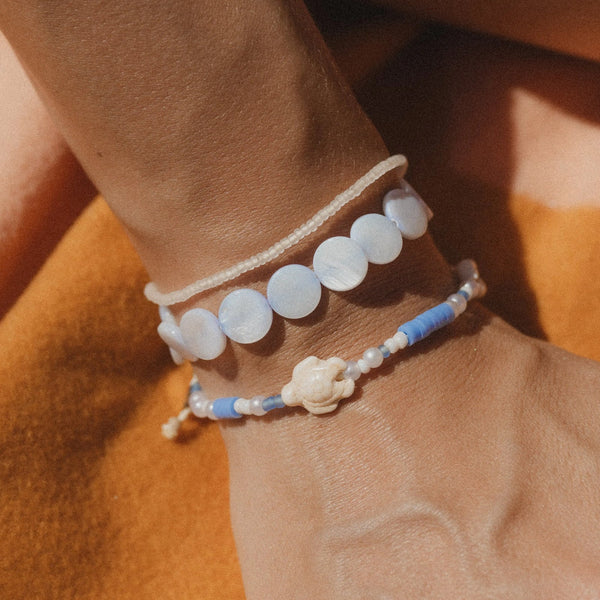 Pineapple Island Nereids Calm Ocean Blue Bracelet Set - Blue
