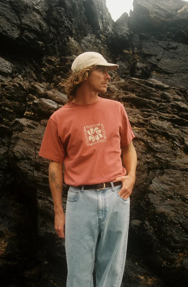 Rhythm Men's Grange Vintage T-Shirt - Vintage Clay