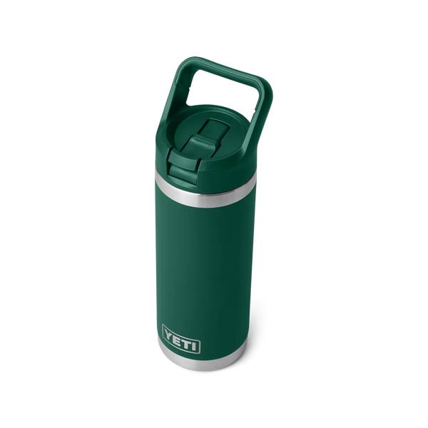 YETI RAMBLER 18OZ COLOUR STRAW BOTTLE - BLACK FOREST GREEN
