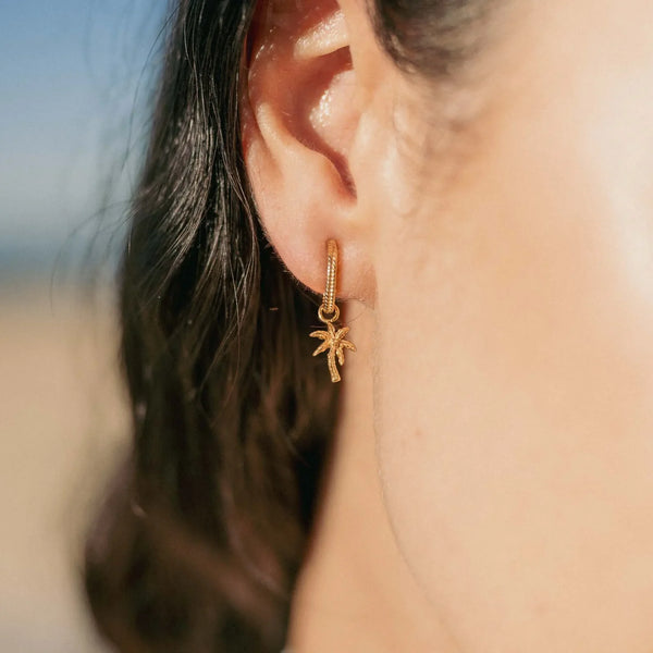 Pineapple Island Palima Tree Charm Waterproof Earrings