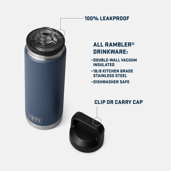 YETI 26 oz (729ml) Rambler® Bottle With Chug Cap - Stag Red