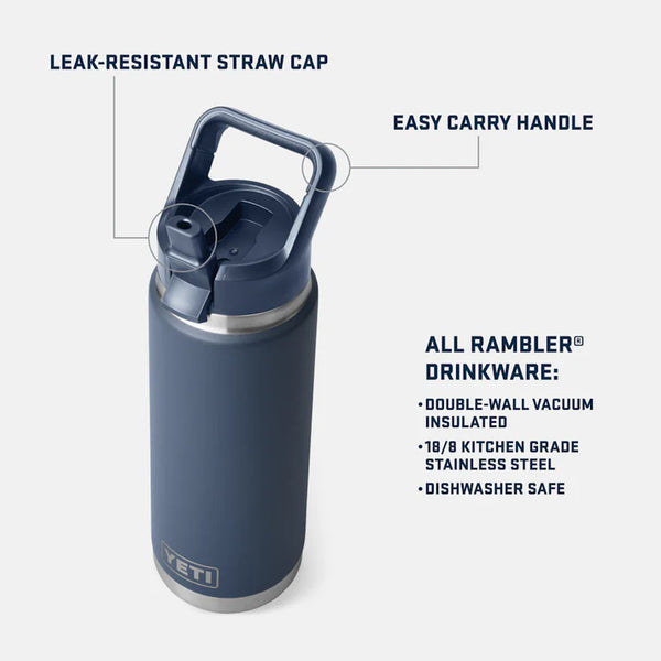 YETI RAMBLER 26 OZ STRAW BOTTLE - NAVY