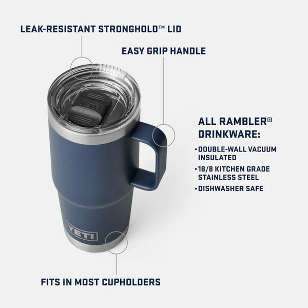 YETI RAMBLER 20 OZ TRAVEL MUG - NAVY