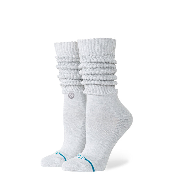 Womens Icon Slouch Crew Socks - Heather Grey