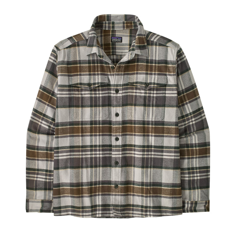 Patagonia Men's Long-Sleeved Fjord Flannel Shirt - Blizzard: Salt Grey