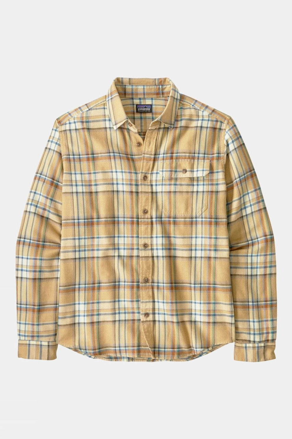 Patagonia Men's Long-Sleeved Lightweight Fjord Flannel Shirt - Beeswax Tan