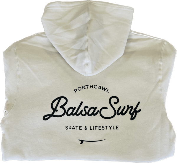 Balsa Surf & Skate Hoodies Balsa Town Premium Hoodie Ecru & Charcoal Unisex