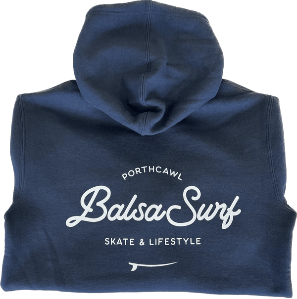 Balsa Surf & Skate Hoodies Balsa Town Premium Hoodie Petrol Blue & White Unisex