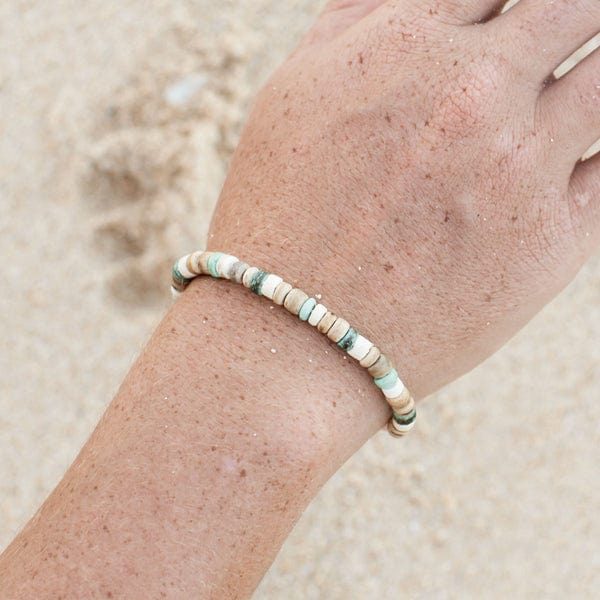 Balsa Surf & Skate LAUT TURQUOISE & WOOD BEADED BRACELET