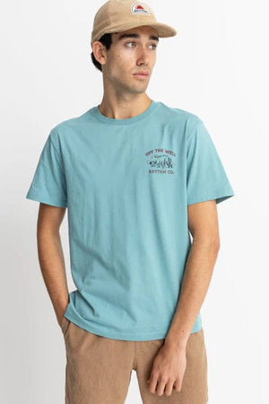 Balsa Surf & Skate Rhythm Worn Path Ss T-Shirt in Mineral Blue