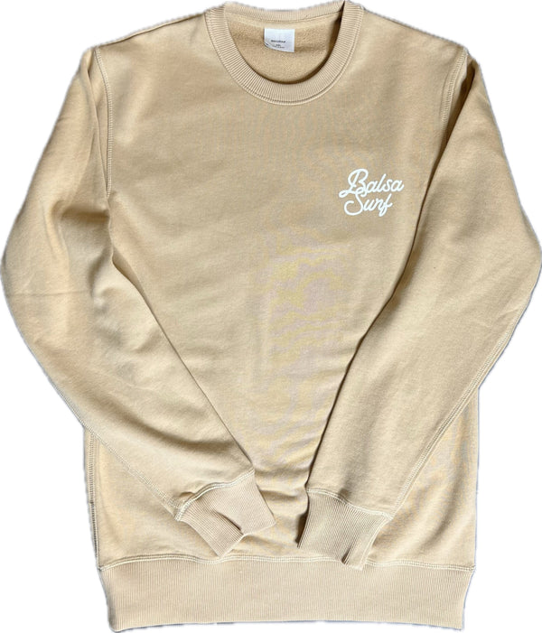 Balsa Surf & Skate Sweatshirt X-Small Mens / Small Womens Balsa Town Crew Neck Sweatshirt Tan Unisex