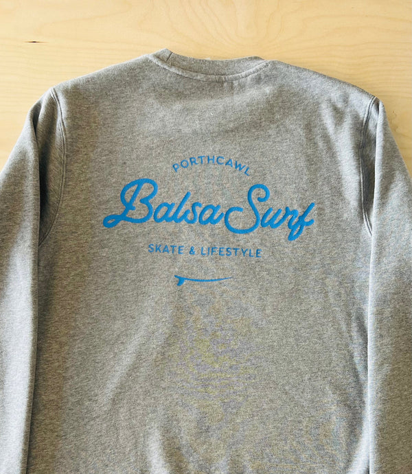 Balsa Surf & Skate Sweatshirt Men’s Balsa Surf Town Crew Neck Sweatshirt Grey