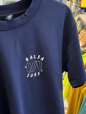 Balsa Surf & Skate T-shirt Midnight Blue and White / Small Balsa Board Midnight Blue Heavy Tee