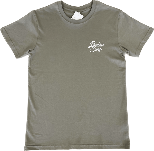 Balsa Surf & Skate T-shirt Small Mens / Medium Womens Balsa Town Organic T-shirt Granite Grey and White Unisex