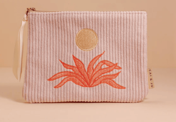 Cai & Jo Bags Cai & Jo Corduroy Agave Pouch - Pale Pink