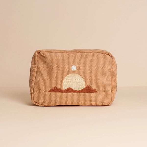 Cai & Jo Bags Cai & Jo Corduroy Mountain Makeup & Toiletries Bag - Sand