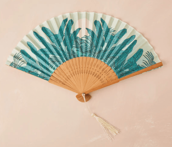 Cai & Jo Homewares Cai and Jo Small Folding Fan in Teal