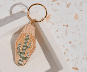 Cai & Jo Key Ring Cactus Enamel Keychain