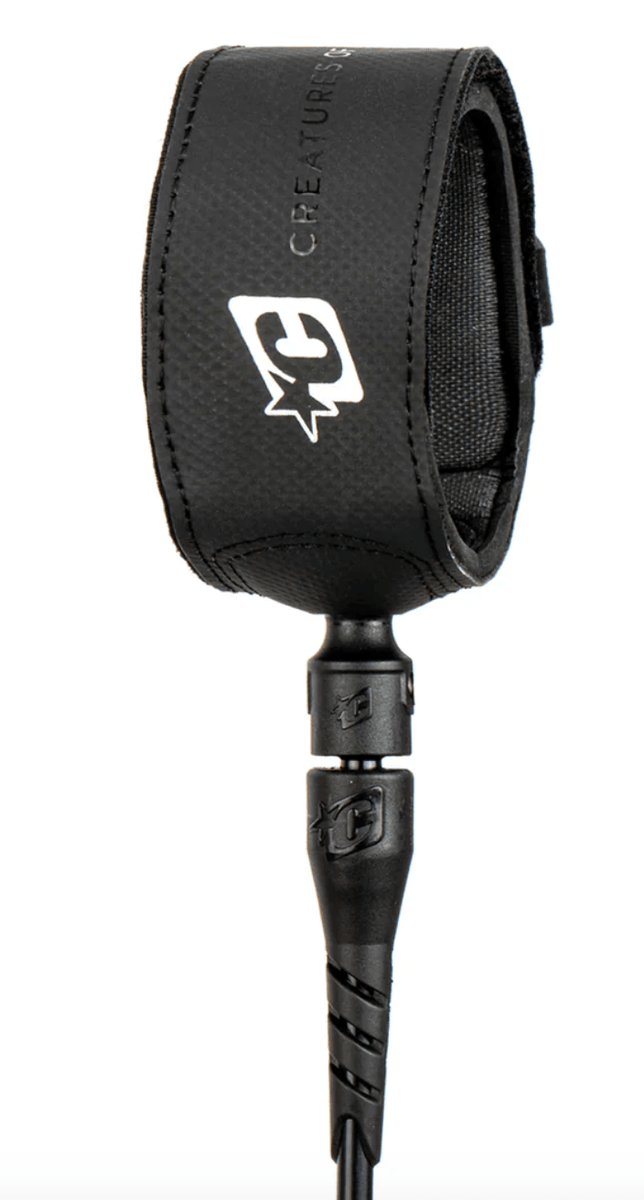 Creatures of Leisure Superlite Pro 6ft Surfboard Leash - Black Silver