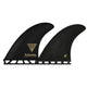 Futures Dark Arts Fiberglass Thruster Surfboard Fins - Large - Black/Gold