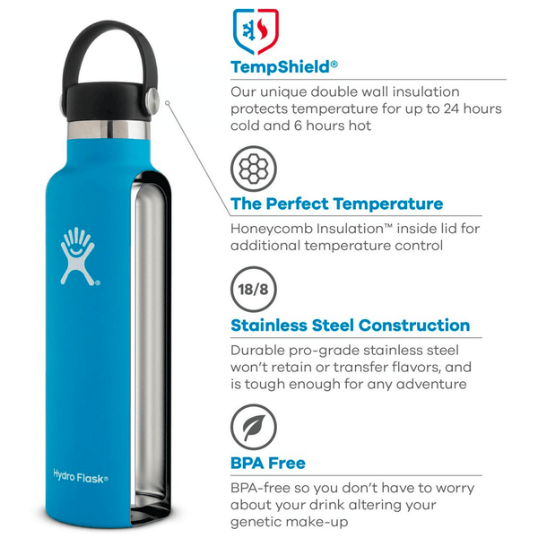 Hydro Flask Flasks 18oz Hydro Flask Standard Mouth Bottle - Cobalt